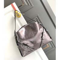 Discount Givenchy Medium Voyou Shoulder Bag in Laminated Leather 2503 Silver Grey 2024