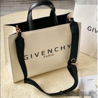 Best Quality Givenchy Medium G-Tote shopping bag in canvas 8017 Beige/Black 2025