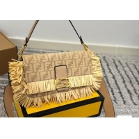 Best Price Fendi Baguette Bag in Straw with Fringe F0723 2025