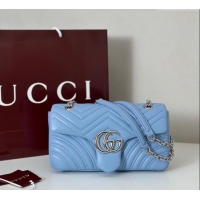 Best Price Gucci GG Marmont Medium Shoulder Bag 837267 Light Blue 2025