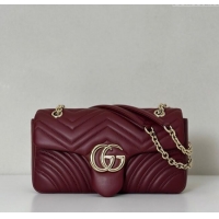 Inexpensive Gucci GG Marmont Medium Shoulder Bag 837267 Ancora Red 2025