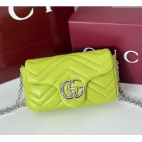 New Cheap Gucci GG Marmont mini shoulder bag 841290 Bright Green 2025