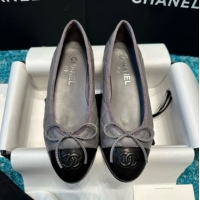 Durable Chanel Quilted Lambskin Ballet Flats CHB070717 Grey/Black