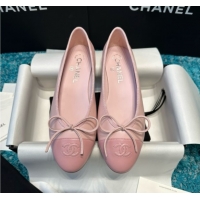 Top Grade Chanel Lambskin Ballet Flats CHB070730 Pink