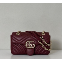 Grade Quality Gucci GG Marmont Small Shoulder Bag 837280 Ancora Red 2025