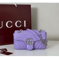 Hot Fashion Gucci GG Marmont Small Shoulder Bag 837280 Lilac Purple 2025