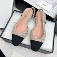Good Product Chanel Tweed & Grosgrain Slingbacks Flats G31319 Pink