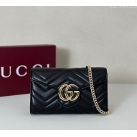 Buy Wholesale Gucci GG Marmont Leather Wallet on Chain 837745 Black 2025