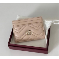 Fashion Cheap Gucci GG Marmont Matelasse Leather Card Holder Wallet 443127 Light Pink 2025
