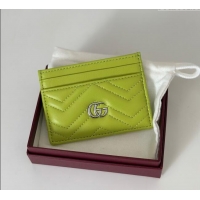 Low Cost Gucci GG Marmont Matelasse Leather Card Holder Wallet 443127 Bright Green 2025