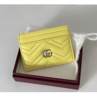 Cheap Design Gucci GG Marmont Matelasse Leather Card Holder Wallet 443127 Yellow 2025