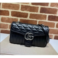 Most Popular Gucci GG Marmont Geometric Leather Small Shoulder Bag 443497 Black 2025
