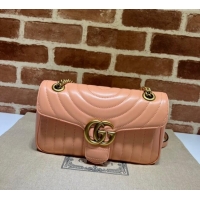 Shop Promotional Gucci GG Marmont Geometric Leather Small Shoulder Bag 443497 Sunset Orange 2025