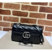 Free Shipping Gucci GG Marmont Geometric Leather Mini Bag 446744 Black 2025