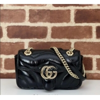 Super Quality Gucci GG Marmont Padded Patent Leather Mini Bag 446744 Black 2025