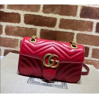 Popular Style Gucci GG Marmont Matelassé Leather Mini Bag 446744 Red 2025
