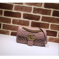 New Fashion Gucci GG Marmont Matelasse Leather Mini Bag 446744 Nude Pink 2025