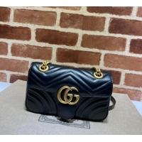 Famous Brand Gucci GG Marmont Matelasse Leather Mini Bag 446744 Black/Gold 2025