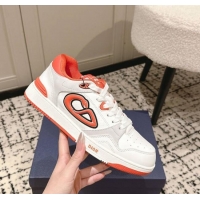 ​Hot Style Dior B57 Dribble Low-Top Sneakers in Calfskin Leather D008 White/Orange 2025