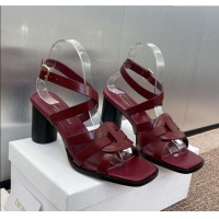 Top Design Dior D-Club Heeled Sandals 8cm in Calfskin Leather D0028 Ruby Red 2025