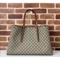 Luxury Classic Gucci GG Canvas Emblem Maxi Tote Bag 815212 Beige/Brown 2025