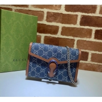 Good Taste Gucci Dionysus GG Denim Chain Wallet 401231 Blue 2025
