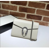 Top Grade Gucci Dionysus Leather Chain Wallet 401231 White 2025