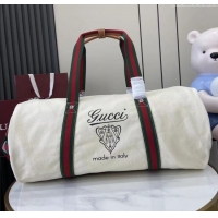 Best Price Gucci Mens Printed canvas duffle bag 816866 Off White 2025