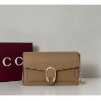Popular Style Gucci Dionysus wallet on chain in grainy leather 837373 Beige 2025