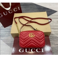 Trendy Design Gucci GG Marmont Leather Mini Camera Bag 448065 Red 2025