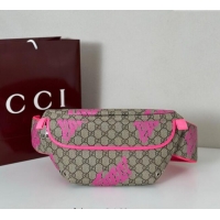 Best Price Gucci GG Canvas Belt Bag in Printed 834963 Beige/Bright Pink 2025