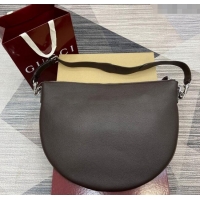 Low Cost Gucci Mens B Large shoulder bag in grainy leather 800194 Dark Brown 2025