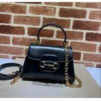 Good Looking Gucci Horsebit 1955 Leather Small Top Handle Bag 703848 Black 2025