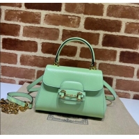Best Quality Gucci Horsebit 1955 Leather Small Top Handle Bag 703848 Mint Green 2025