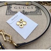 Luxury Cheap Gucci Horsebit 1955 Leather Small Top Handle Bag 703848 White/Gold 2025