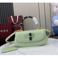 Original Cheap Gucci Leather Bamboo Diva medium bag 827750 Light Green 2025