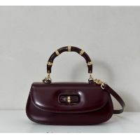 Big Discount Gucci Leather Bamboo Diva medium bag 827750 Ancora Red 2025