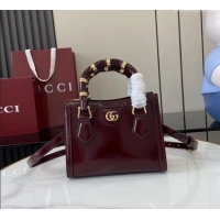 Modern Classic Gucci Diana Leather small tote bag 832936 Ancora Red 2025
