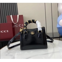 Luxury Discount Gucci Diana Leather small tote bag 832936 Black 2025