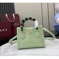 Good Taste Gucci Diana Leather small tote bag 832936 Light Green 2025
