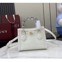 Shop Best Gucci Diana Leather small tote bag 832936 White 2025