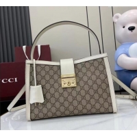 Promotional Gucci Padlock GG Canvas Large Handbag 838991 White 2025