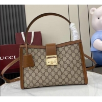 Luxury Discount Gucci Padlock GG Canvas Large Handbag 838991 Brown 2025