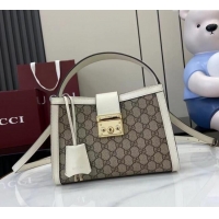 Shop Discount Gucci Padlock GG Canvas Medium Handbag 838992 White 2025