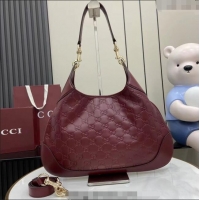 Trendy Design Gucci B medium shoulder bag in GG Leather 834981 Ancora Red 2025