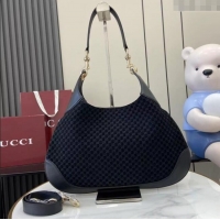 Luxury Discount Gucci B medium shoulder bag in Micro GG Suede 834981 Black 2025