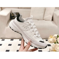 Buy New Cheap Chanel Calfskin & Suede Sneakers White/Black 2025 G46609