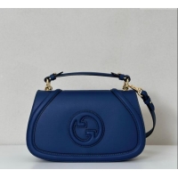 New Fashion Gucci Blondie leather medium top handle bag 815714 Dark Blue 2025