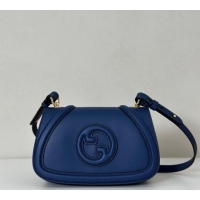 Super Quality Gucci Blondie Small Shoulder bag in Smooth Leather 815700 Dark Blue 2025