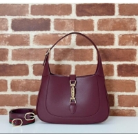Big Discount Gucci Jackie 1961 medium bag in Smooth Leather 810232 Dark Burgundy 2025